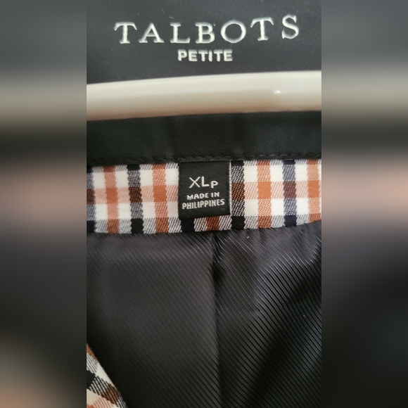 Talbots-Polished Plaid Trench Coat - Picture 7 of 7